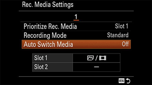 sony a7iii auto switch media