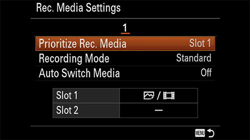 sony a7iii prioritize record media