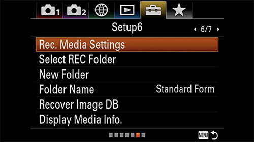 sony a7iii record media settings