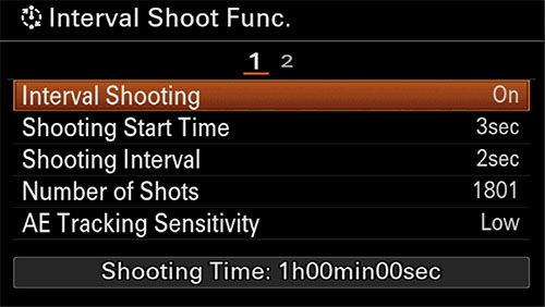 sony a6400 time-lapse setup interval shooting 1