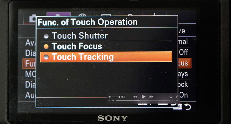 sony a6400 touch tracking in video mode