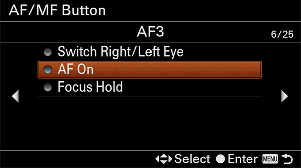 sony a6400 back button focus af-on