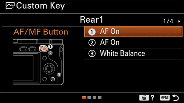 sony a6400 back button focus af-on