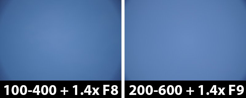 560mm vs 840mm 1.4x vignetting with corrections on