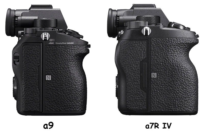 sony a9 vs a7r iv left-side comparison