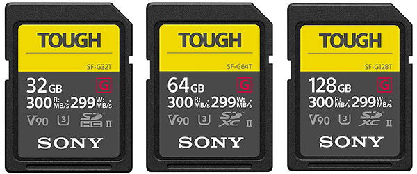 sony sf-g tough memory cards for sony a9II