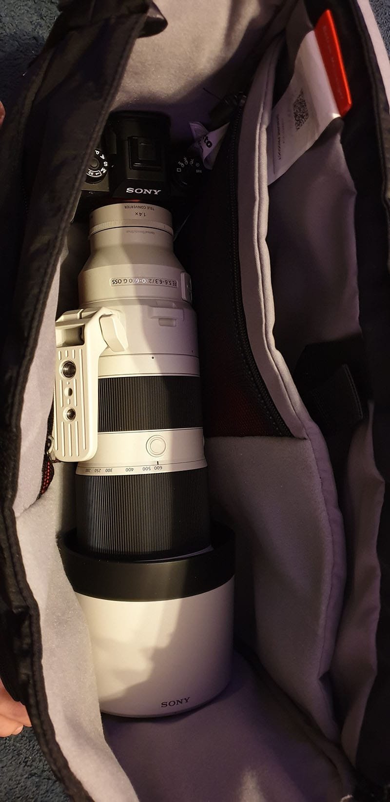 Manfrotto Befree Messenger with Sony 200-600 Inside