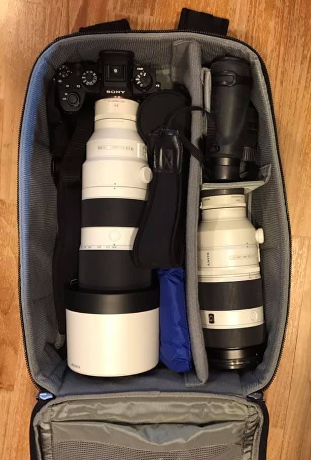 Think Tank Airport Essentials with Sony 200-600 Inside