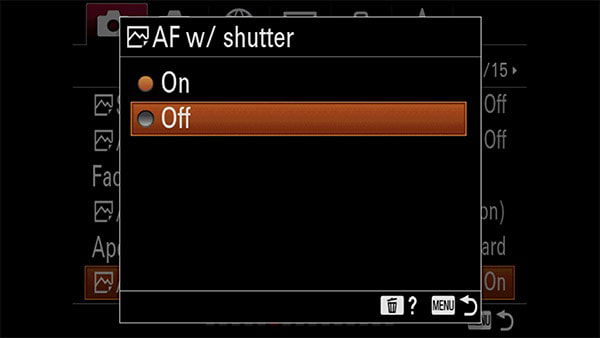 a7riv af with shutter toggle