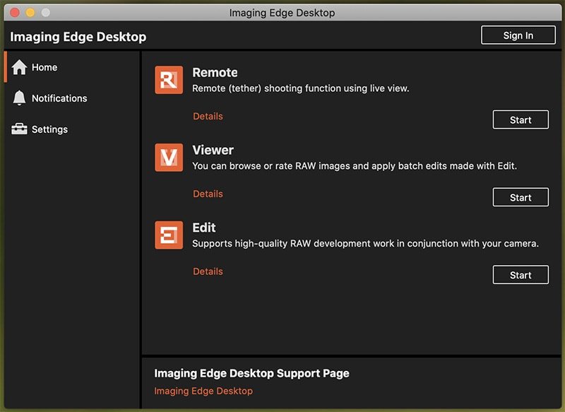 Sony Imaging Edge Desktop 1.0