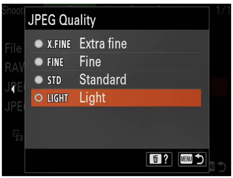 Sony a1 JPEG Quality