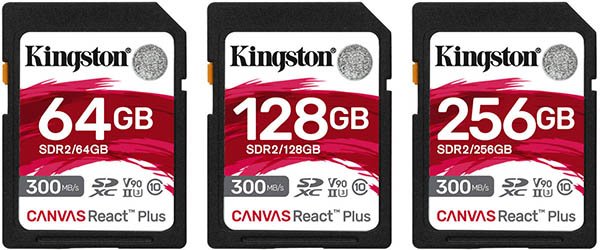 Kingston Canvas React Plus UHS-II SDXC Memory Cards