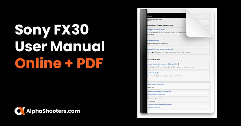 Sony FX30 Manual & Online Help Guide