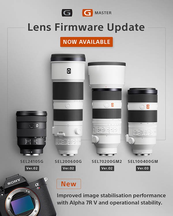 Lens Firmware Updates for A7RV Compatibility