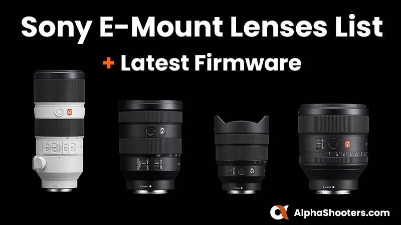 Complete List of Sony E-Mount Lenses & Latest Firmware