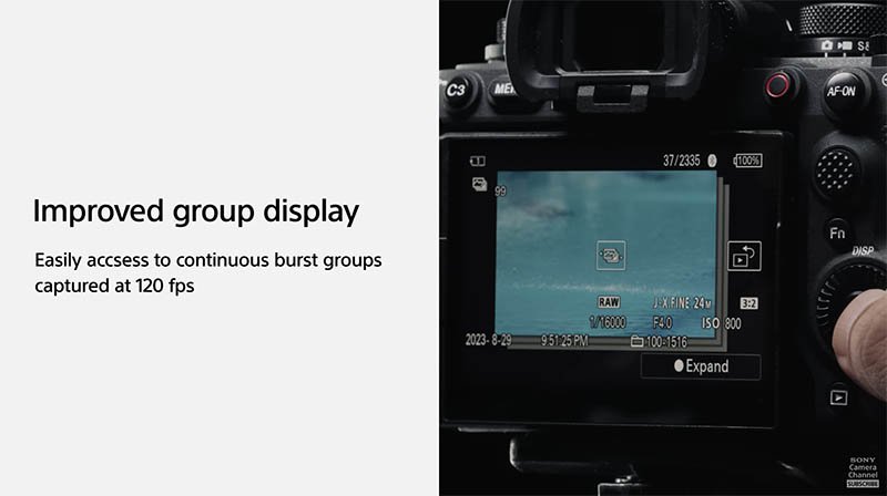 Sony A9III Group Display