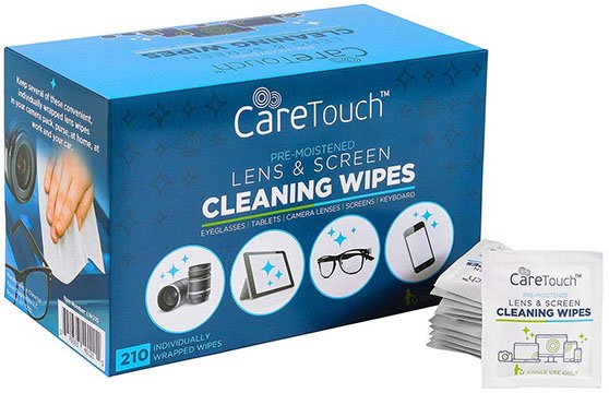 care touch lens cleaning wipes